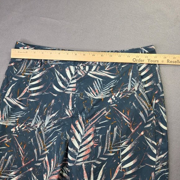 All in Motion Shorts Mens Medium Blue Palm Leaf Print Stretch Golf Zip Pocket - Picture 7 of 10